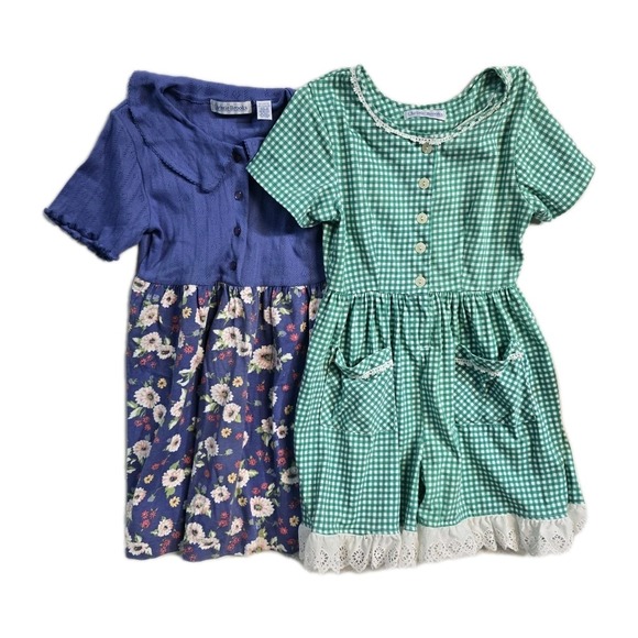 Christie Brooks Other - Vintage Girls Romper Dress M 10-12  Christie Brooks Lot Of 2
